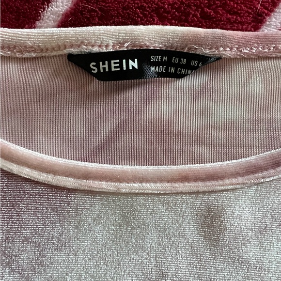 NWOT SHEIN Pink and Cream Tie-Dye Ruched Blouse 6 - Picture 7 of 7